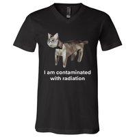 I Am Contaminated Funny Cat Meme V-Neck T-Shirt