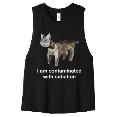 I Am Contaminated Funny Cat Meme Women's Racerback Cropped Tank