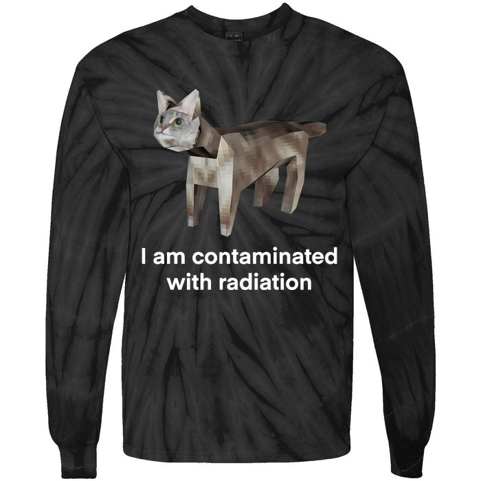 I Am Contaminated Funny Cat Meme Tie-Dye Long Sleeve Shirt