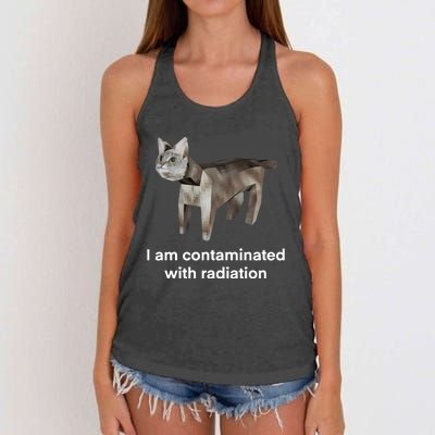 I Am Contaminated Funny Cat Meme Women's Knotted Racerback Tank