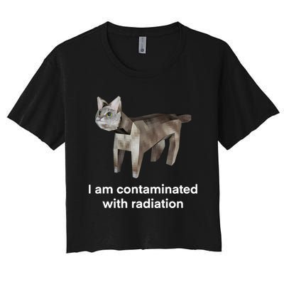 I Am Contaminated Funny Cat Meme Women's Crop Top Tee