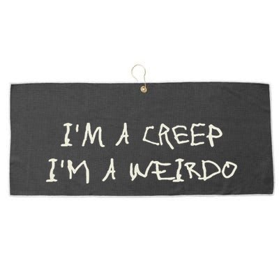 IM A Creep IM A Weirdo Funny Saying Sarcastic Novelty Large Microfiber Waffle Golf Towel