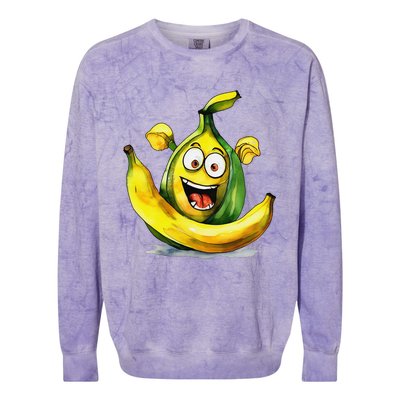 IM A Crazy Banana Costume Halloween Yellow Funny Colorblast Crewneck Sweatshirt