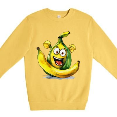 IM A Crazy Banana Costume Halloween Yellow Funny Premium Crewneck Sweatshirt