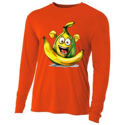 IM A Crazy Banana Costume Halloween Yellow Funny Cooling Performance Long Sleeve Crew