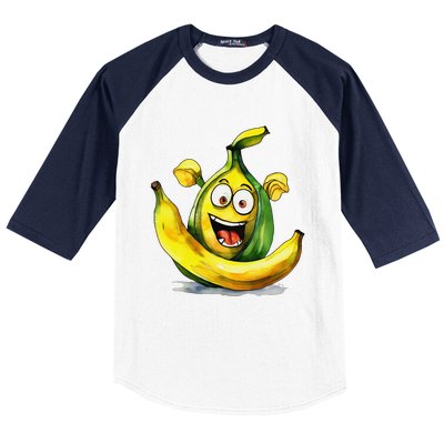 IM A Crazy Banana Costume Halloween Yellow Funny Baseball Sleeve Shirt