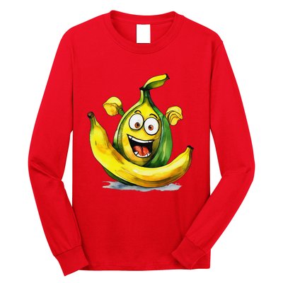 IM A Crazy Banana Costume Halloween Yellow Funny Long Sleeve Shirt