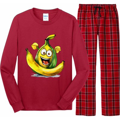 IM A Crazy Banana Costume Halloween Yellow Funny Long Sleeve Pajama Set