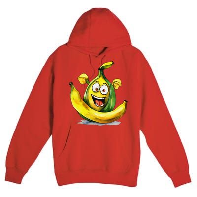 IM A Crazy Banana Costume Halloween Yellow Funny Premium Pullover Hoodie