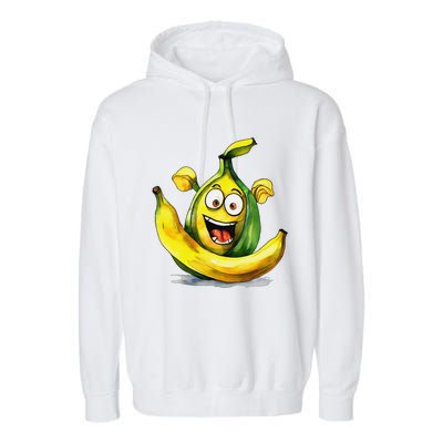 IM A Crazy Banana Costume Halloween Yellow Funny Garment-Dyed Fleece Hoodie