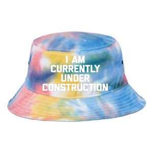 I Am Currently Under Construction Gift Funny Workout Gym Gift Tie Dye Newport Bucket Hat