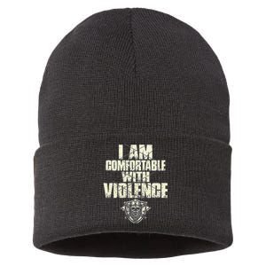 I Am Comfortable With Violence Sustainable Knit Beanie