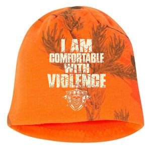 I Am Comfortable With Violence Kati - Camo Knit Beanie