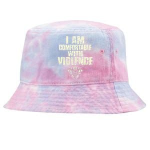 I Am Comfortable With Violence Tie-Dyed Bucket Hat