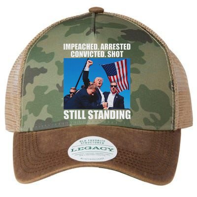 Impeached Arrested Convicted Still Standing Legacy Tie Dye Trucker Hat