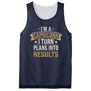 IM A Capricorn I Turn Plans Into Results Mesh Reversible Basketball Jersey Tank