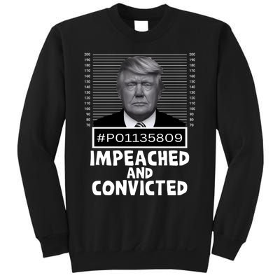 Impeached And Convicted Felon 45 Funny Anti Trump Mugshot Sweatshirt