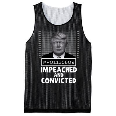 Impeached And Convicted Felon 45 Funny Anti Trump Mugshot Mesh Reversible Basketball Jersey Tank