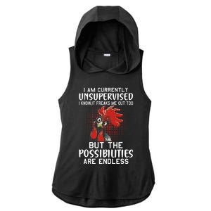 I Am Currently Unsupervised Funny Sayings Ladies PosiCharge Tri-Blend Wicking Draft Hoodie Tank