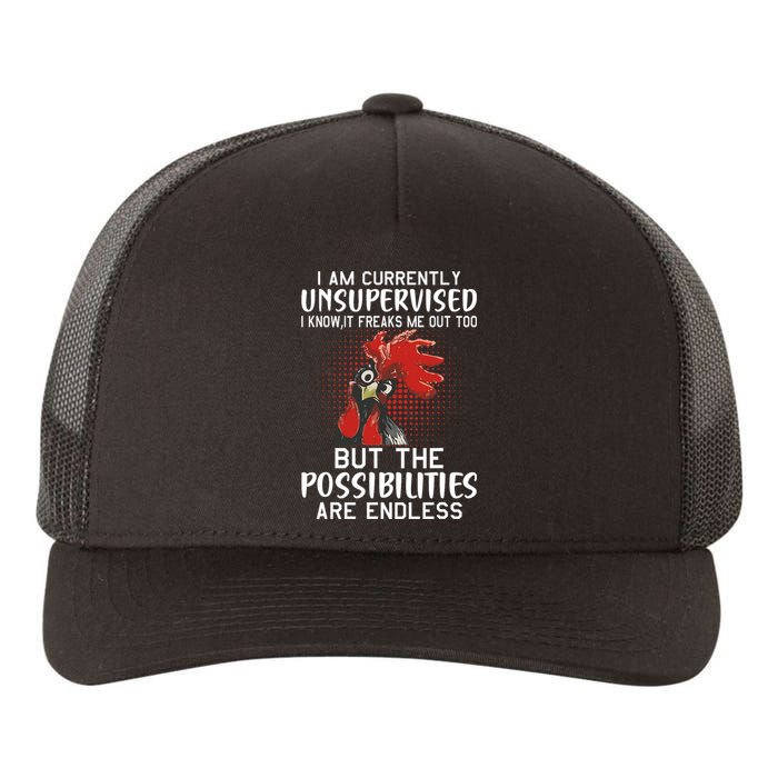 I Am Currently Unsupervised Funny Sayings Yupoong Adult 5-Panel Trucker Hat