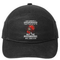 I Am Currently Unsupervised Funny Sayings 7-Panel Snapback Hat