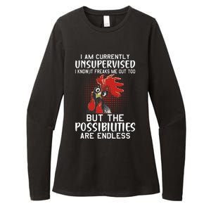 I Am Currently Unsupervised Funny Sayings Womens CVC Long Sleeve Shirt