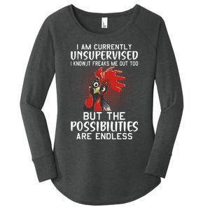 I Am Currently Unsupervised Funny Sayings Women's Perfect Tri Tunic Long Sleeve Shirt