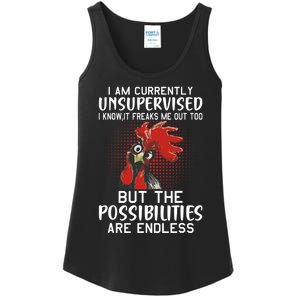 I Am Currently Unsupervised Funny Sayings Ladies Essential Tank