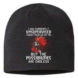 I Am Currently Unsupervised Funny Sayings Sustainable Beanie