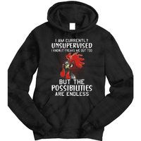 I Am Currently Unsupervised Funny Sayings Tie Dye Hoodie