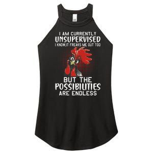 I Am Currently Unsupervised Funny Sayings Women's Perfect Tri Rocker Tank