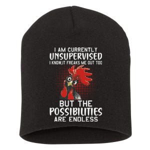 I Am Currently Unsupervised Funny Sayings Short Acrylic Beanie