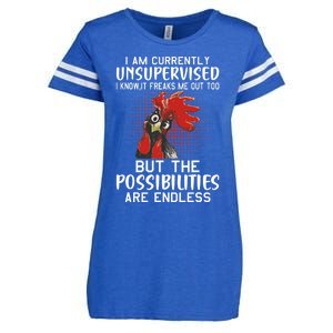 I Am Currently Unsupervised Funny Sayings Enza Ladies Jersey Football T-Shirt