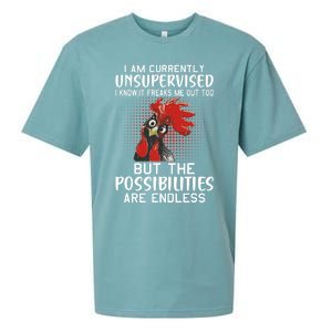 I Am Currently Unsupervised Funny Sayings Sueded Cloud Jersey T-Shirt