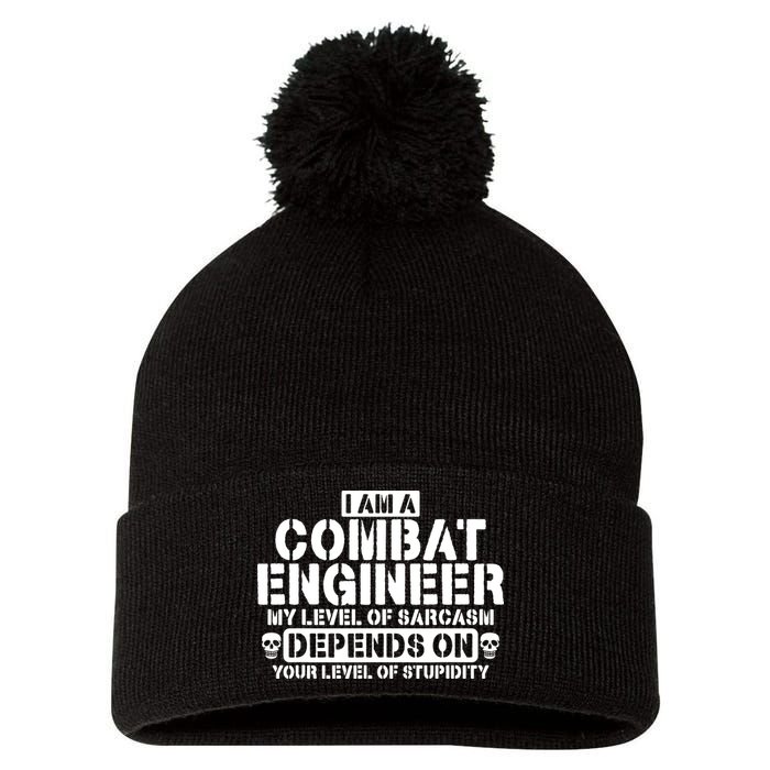 Im A Combat Engineer Funny Combat Engineering Pom Pom 12in Knit Beanie