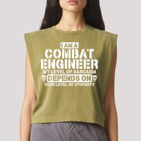 Im A Combat Engineer Funny Combat Engineering Garment-Dyed Women's Muscle Tee