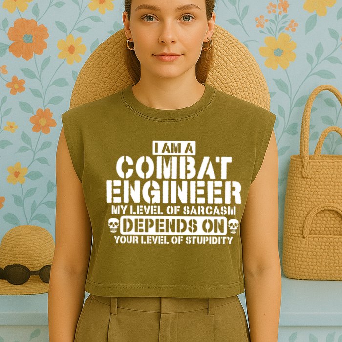 Im A Combat Engineer Funny Combat Engineering Garment-Dyed Women's Muscle Tee