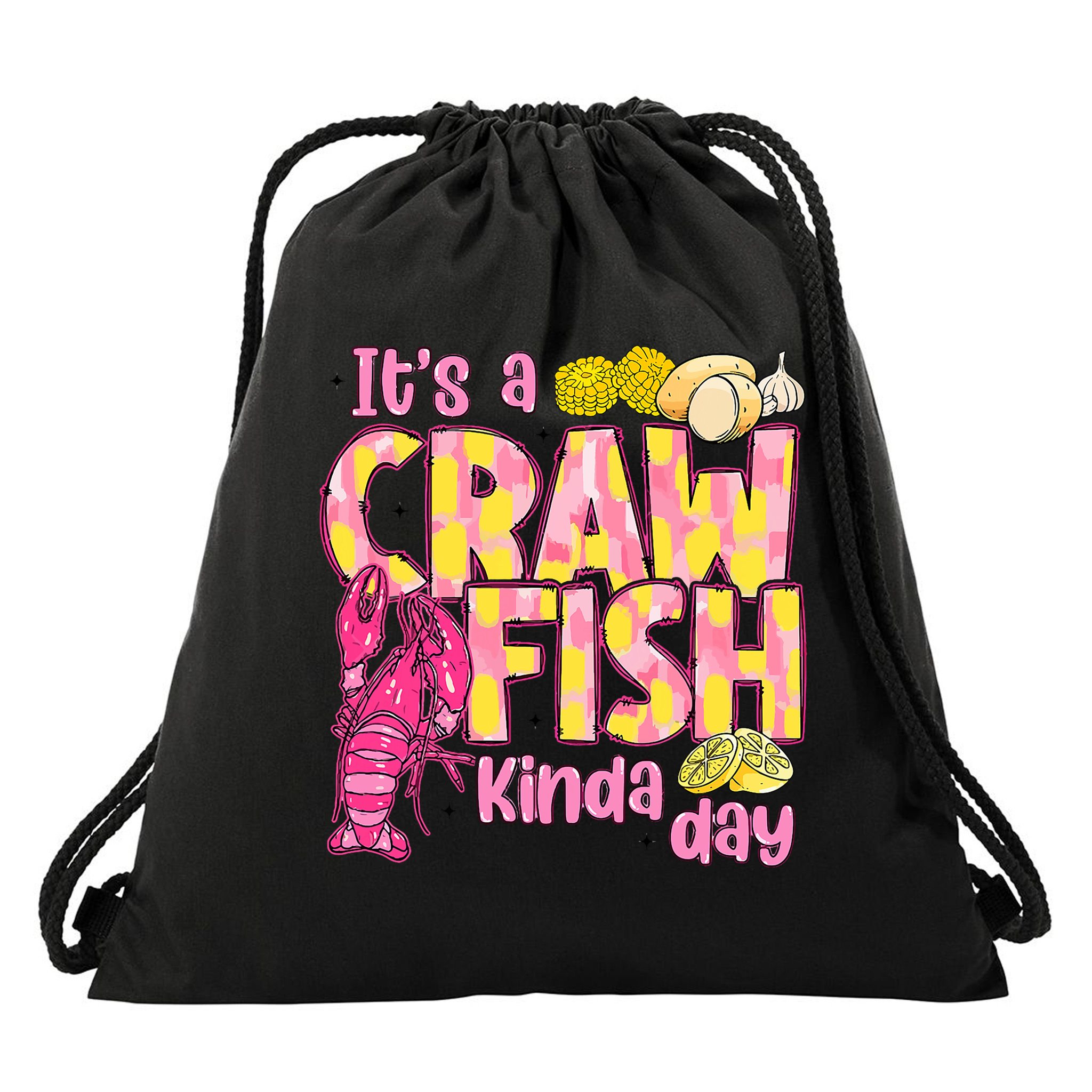 It's A CrawFish Kinda Day Crawfish Funny Louisiana Seafood Drawstring Bag