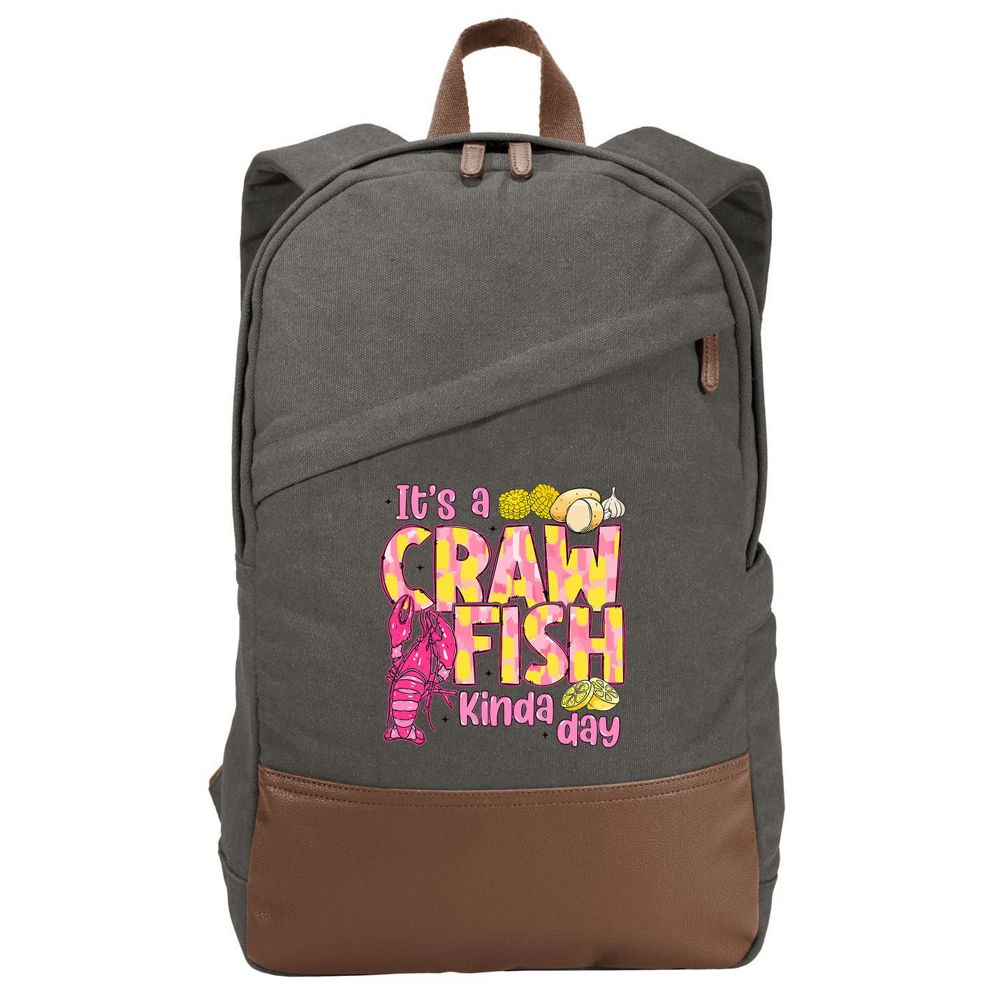 It's A CrawFish Kinda Day Crawfish Funny Louisiana Seafood Cotton Canvas Backpack