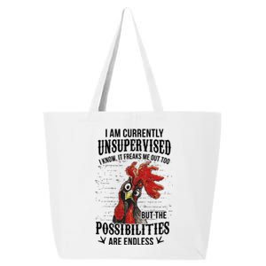 I Am Currently Unsupervised I Know It Chicken Farmer Gift 25L Jumbo Tote