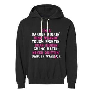 Im A Cancer Kickin Pink Wearin Tough Fightin Garment-Dyed Fleece Hoodie