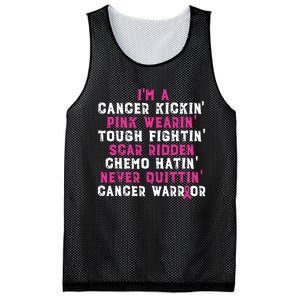 Im A Cancer Kickin Pink Wearin Tough Fightin Mesh Reversible Basketball Jersey Tank