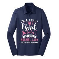 Im A Crazy Bird Lady Just Like A Normals Lady Except Cooler Silk Touch Performance Long Sleeve Polo