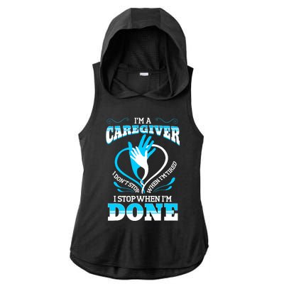 I'm A Caregiver Caregiving Nurse Carer Help Ladies PosiCharge Tri-Blend Wicking Draft Hoodie Tank