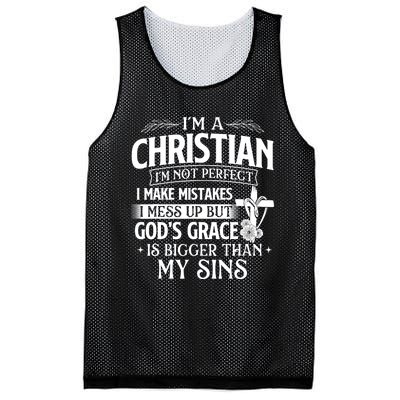 IM A Christian IM Not Perfect I Make Mistakes Religious Mesh Reversible Basketball Jersey Tank