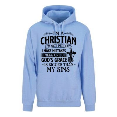 IM A Christian IM Not Perfect I Make Mistakes Religious Unisex Surf Hoodie