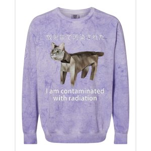 I Am Contaminated With Radiation Japanese Cat Meme Colorblast Crewneck Sweatshirt