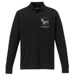 I Am Contaminated With Radiation Japanese Cat Meme Performance Long Sleeve Polo