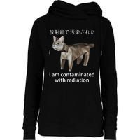 I Am Contaminated With Radiation Japanese Cat Meme Womens Funnel Neck Pullover Hood