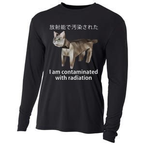 I Am Contaminated With Radiation Japanese Cat Meme Cooling Performance Long Sleeve Crew